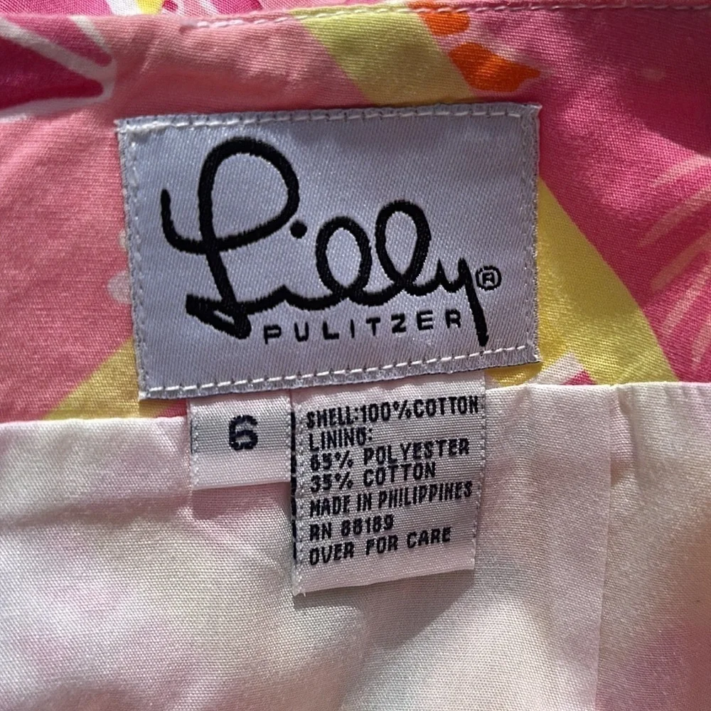 Lilly Pulitzer Vintage White Label Mini Skirt in Diamond Head Patch Print Size 6